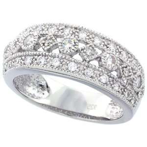  Sterling Silver Wedding & Engagement Ring Vintage Style Ring Band 