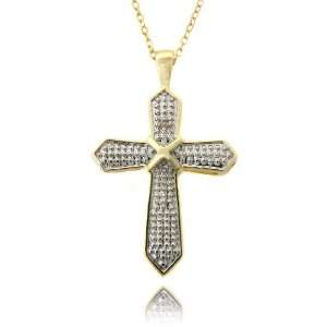  14k Gold Overlay Diamond Accent Cross Necklace Jewelry