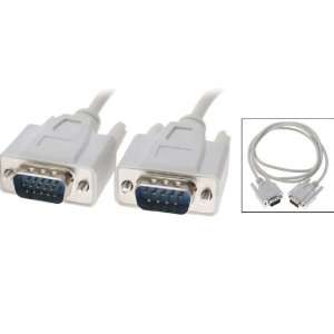  1.5M VGA HD15 Male to DB9 Pin Male Adapter Cable White 