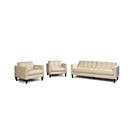 Milan 3 Piece Leather Sofa Set Sofa and 2 Chairs