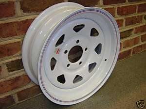 15X5 5 4.5 Bolt Pattern White Spoke Trailer Wheel  