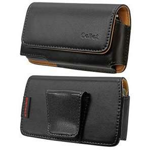    Leather Case Wide Belt Clip Black For LG Expo 