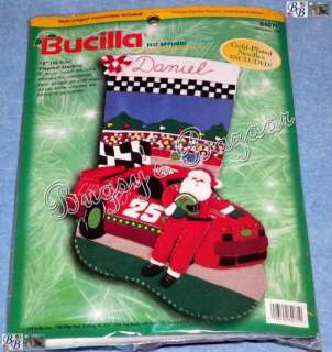 Bucilla CHRISTMAS 500 Santa NASCAR Felt Stocking Kit  