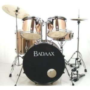  Badaax Formula 5 Piece Drum Set W/ Hardware Spun Gold 