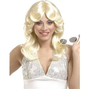  Womens Blonde 70s Farrah Costume Wig 