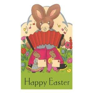 Happy Easter, Cartoon Rabbit with Accordion Premium Poster Print, 8x12
