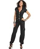  Apple Bottoms Jumpsuit, V Neck Short Sleeve Cargo 