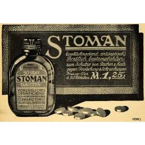  1913 Ad Stoman Disinfectant Tablet Antiseptic Medicine 