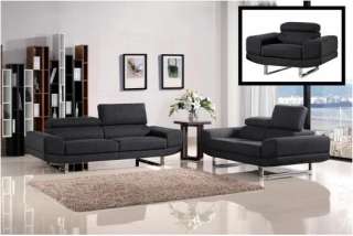 1117 sofa set bed fabric adjustable headrests with chrome legs  