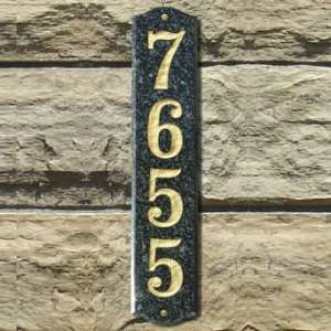  Wexford Vertical Address Plaque   Mocha, White Granite 