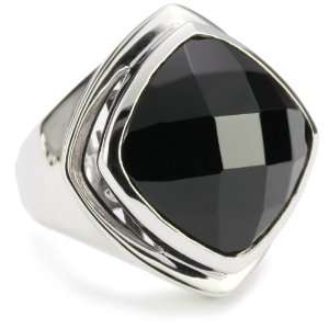    ELLE Jewelry Black Agate Sterling Silver Ring, Size 8 Jewelry