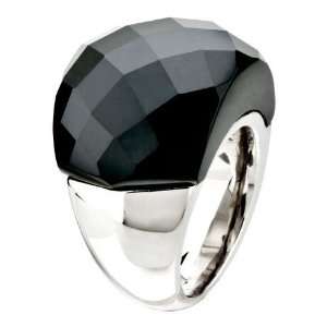  Size9 Classic Black Round Agate Ring Jewelry