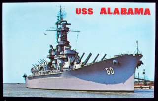 Vintage 50s/60s USS Alabama Battleship Mobile AL  