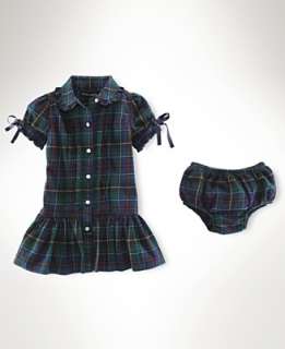 Polo Ralph Lauren Baby Dress Set, Baby Girls Tartan Dress and Bloomers 