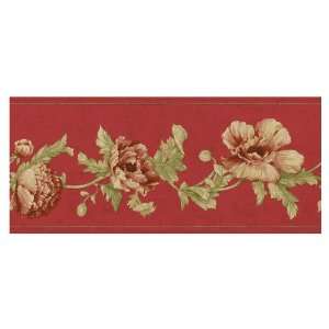 allen + roth Red Poppies Wallpaper Border LW1340390