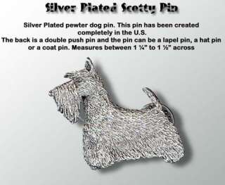 SCOTTISH TERRIER SCOTTY Dog Silver Plated pin  