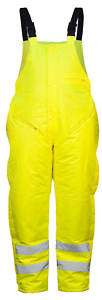 ANSI E Hi Viz Insulated Winter Bib Overalls   LIME  