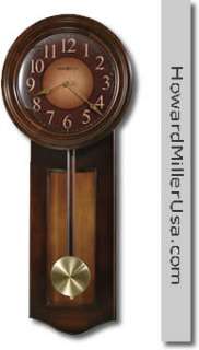 625 385 Howard Miller quartz chiming pendulum cherry case Wall Clock 