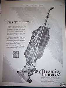 1925 Antique Premier Duplex Electric Vacuum Cleaner Ad  