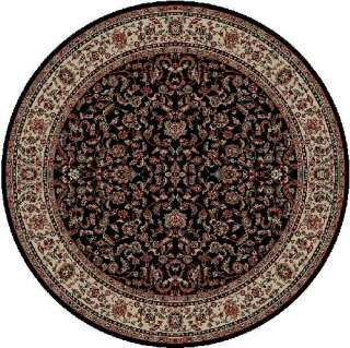 Area Rug 5 Round BLACK KASHAN PERSIAN ORIENTAL Carpet  