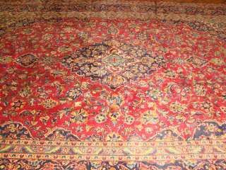   Red Navy Blue Old Semi Antique Hand Made Persian Tabriz Oriental Rug