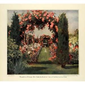 1922 Print Mrs. Charles R. Henderson Rose Arbor Garden Southampton 