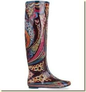 JC Womens Marsha Artist Print Rain Boots Size 6  