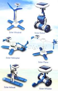 DIY Plane Boat Wheeler Model Assemble Solar Powered Toy  