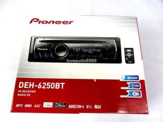 New Pioneer DEH 6250BT CD BLUETOOTH USB iPod Car Audio Player  