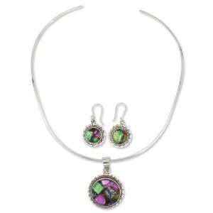  Dichroic glass jewelry set, Aurora Borealis Jewelry