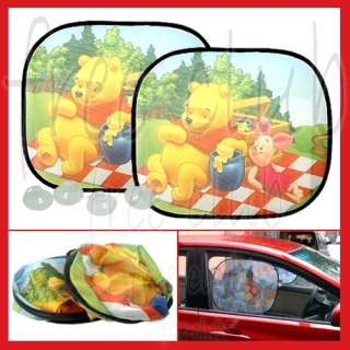 2pc Winnie Piglet Picnic Car Window Sun Shade Shield  