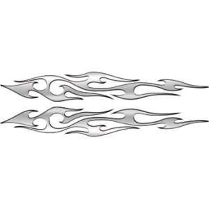    Full Color Reflective Tribal Silver Flame Decals Automotive