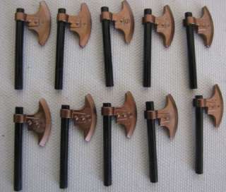 LEGO LOT OF 10 BRONZE VIKING AXES COPPER WEAPONS PARTS  