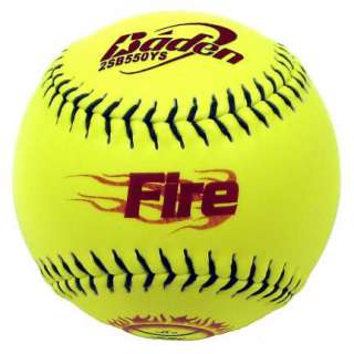 BADEN FIRE 12 INCH YELLOW SLOW PITCH SOFTBALLS   1 DOZ   THESE BALLS 