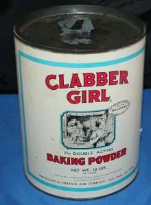 Clabber Girl 10 lb Baking Powder Advertising Tin  