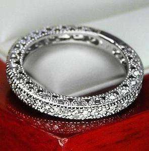 UNIQUE VINTAGE GENUINE DIAMOND WEDDING BAND RING FOR WOMEN 14K SOLID 