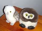 Puffkins Barn Owl plush stuffed animal mini beanie + snow owl 