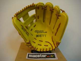 ZETT Gran Status 11.75 Infield Baseball Glove Yellow H Web RHT  