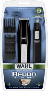 Wahl 5537 1801 Cordless Battery Operated Beard Trimmer with Bonus Ear 