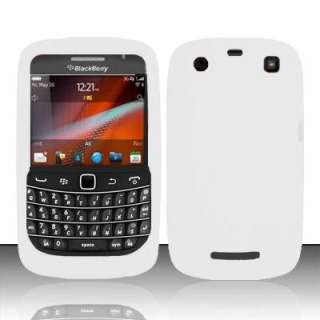 Blackberry Apollo 9360 White Rubber Silicone Skin Cover Case  