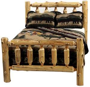 Entire bed and bed frame built from cedar logs Sturdy 100% mortise 