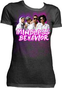 MINDLESS BEHAVIOR ABSTRACT POP MUSIC JUNIOR GIRLS TV T SHIRT MEDIUM 