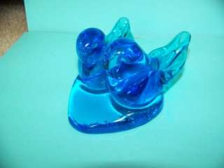 Phoenix Studios Bluebird Couple Art Glass Figurine Bird  