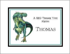 Awesome Dinosaur Personalized Note~Thank Cards  