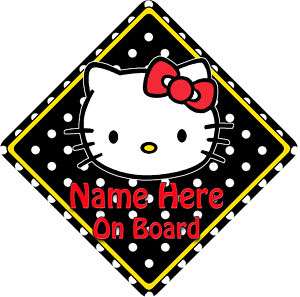 Personalised Baby On Board Car Sign Hello Kitty B WPDs  