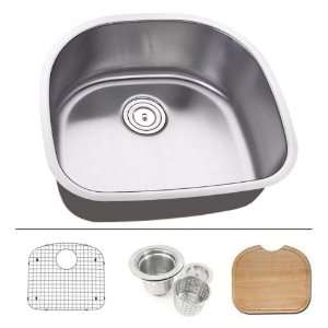23 Inch Stainless Steel Undermount Kitchen / Bar / Prep Sink D Bowl 