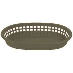  Basket, 10 3/4 Oval, Plastic, Green (1 Dozen/Unit)