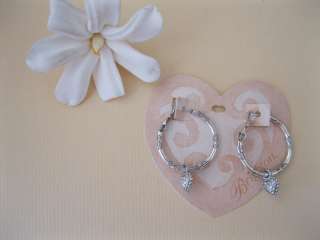 Brighton Earrings Hoops Leverback w Heart Mini Charms included NWT 