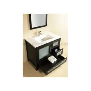  36 Bathroom Vanity Set W/ Single Hole Ceramic Sinktop & Wood Framed 