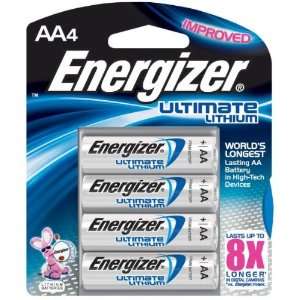  EVEREADY ENERGIZER L91PB 4 LITHIUM DOUBLE A BATTERY 4 ON 